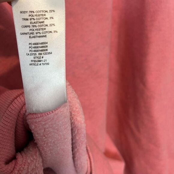 Aritzia TNA Cozy Fleece Pink Front Zip Sweatshirt Hoodie Women’s 2 Small Medium - Picture 6 of 6